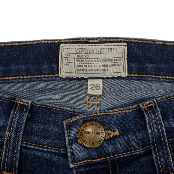 Current/Elliott Jeans Womens 26 Skinny Jegging Blue Denim Stretch 26 x 26.5 - Picture 7 of 8